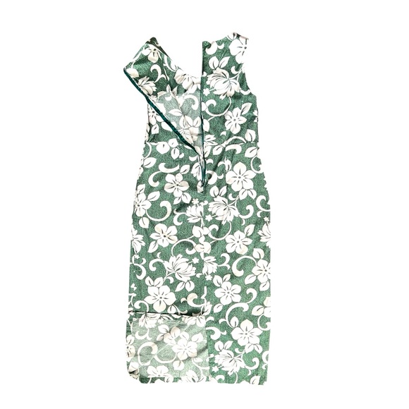 VTG Hilo Hattie Floral Shift Dress SZ 10 Green Hawaiian Retro Boho Grandma Vacay - Picture 3 of 7